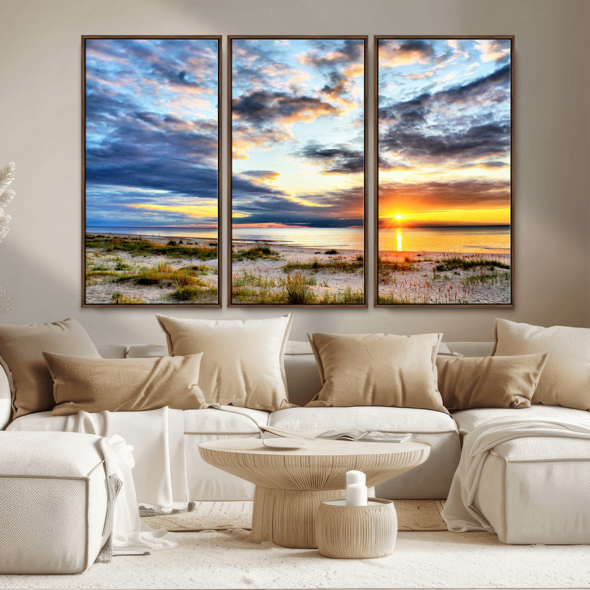Sunset On The Ocean Wall Art Canvas Print