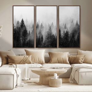 Fogy Forest Canvas Wall Art Print - Mountain Wall Art with