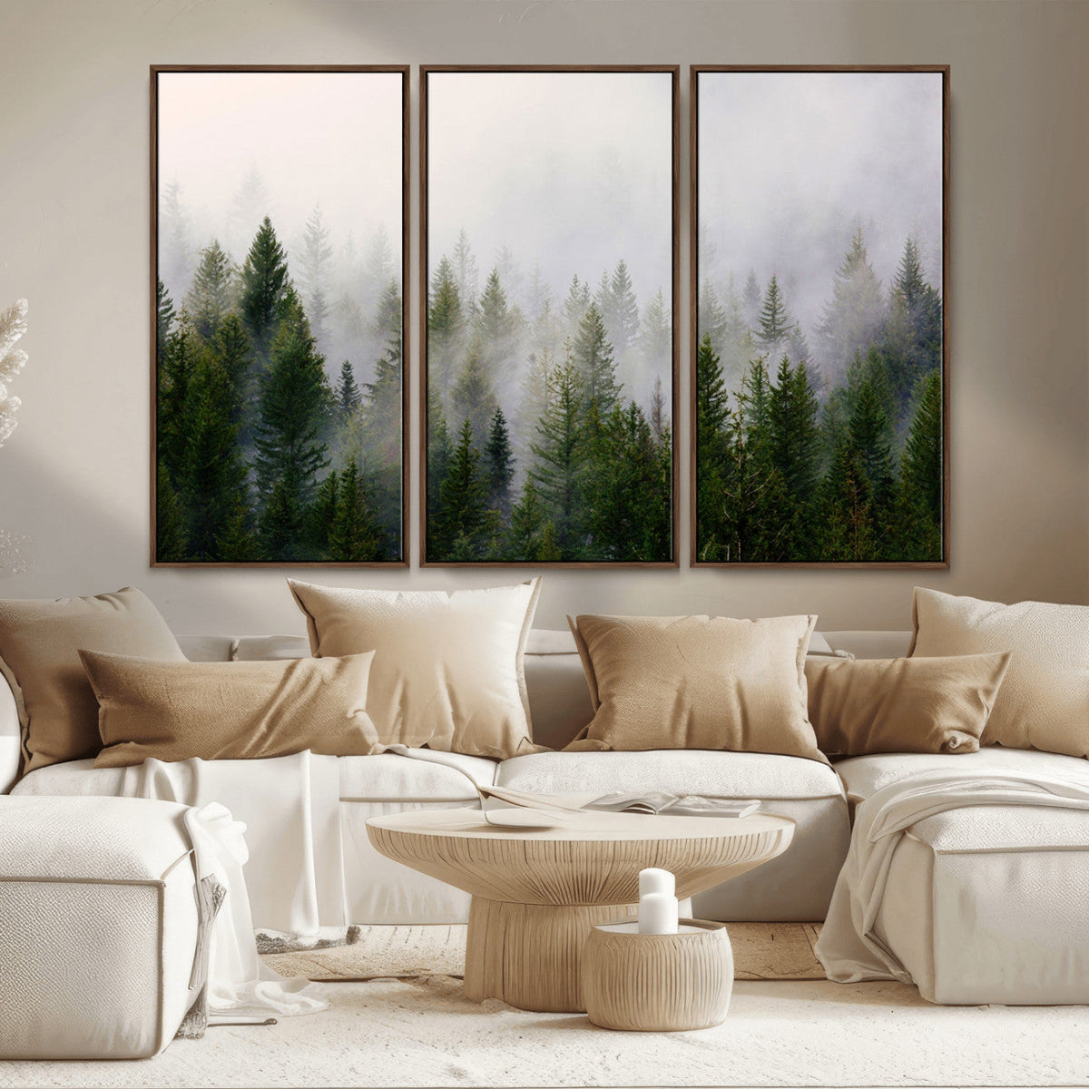 Forest Wall Art Canvas Print | Foggy Forest Wall Art | Pine
