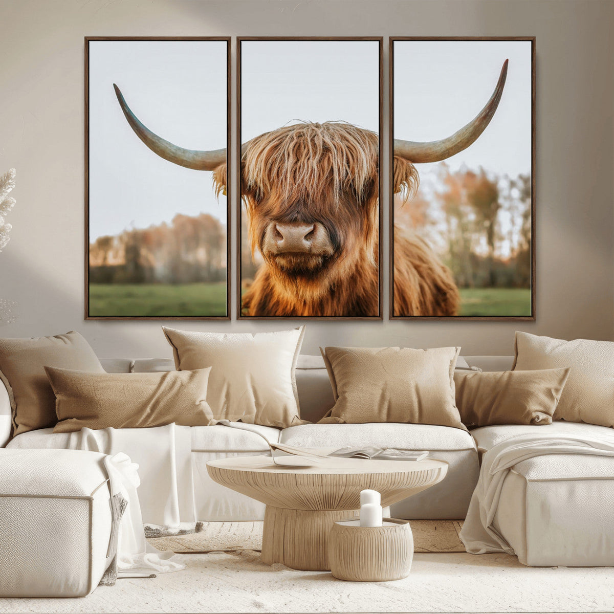 Highland Cow Animal Scottish Cattle Art Print Farmhouse Wall