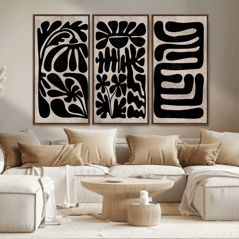Canvas Print Wall Art Abstract Art Boho, Framed Boho Art