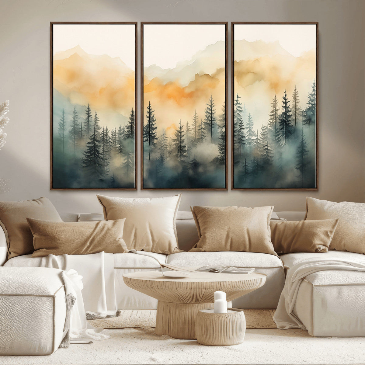 Abstract Forest Print - Mountain Wall Art | Autumn Landscape