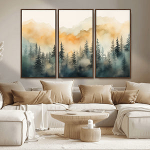 Abstract Forest Print - Mountain Wall Art | Autumn Landscape