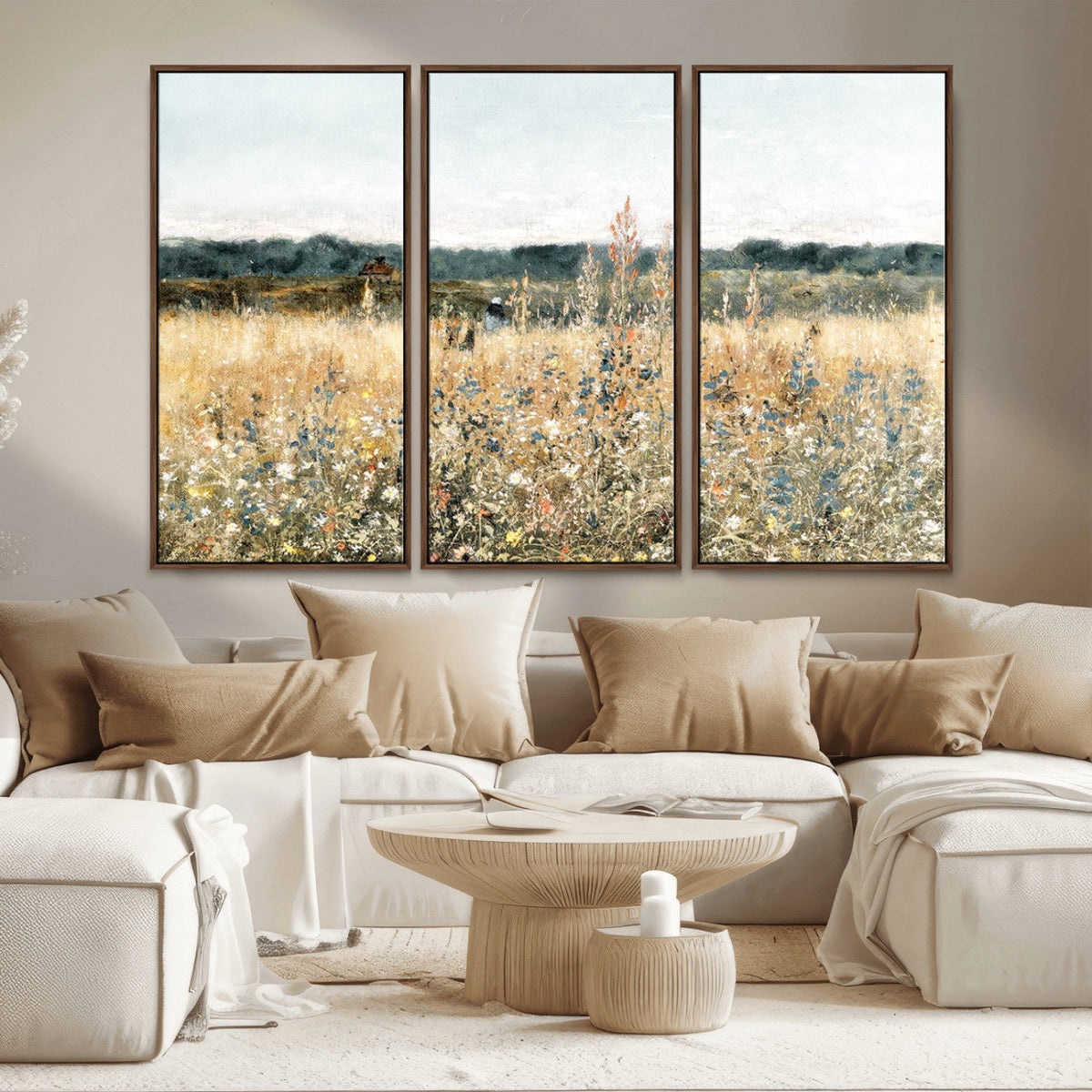 Wildflower Field Wall Art Canvas | Nature-Inspired Landscape