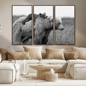 Bear and Cub Wall Art Canvas | 399 Bear Cub
