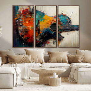 Abstract Guitar Wall Art Canvas | Vibrant Music-Inspired Art