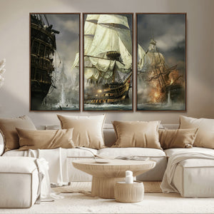 Pirate Ship War Wall Art Canvas Print