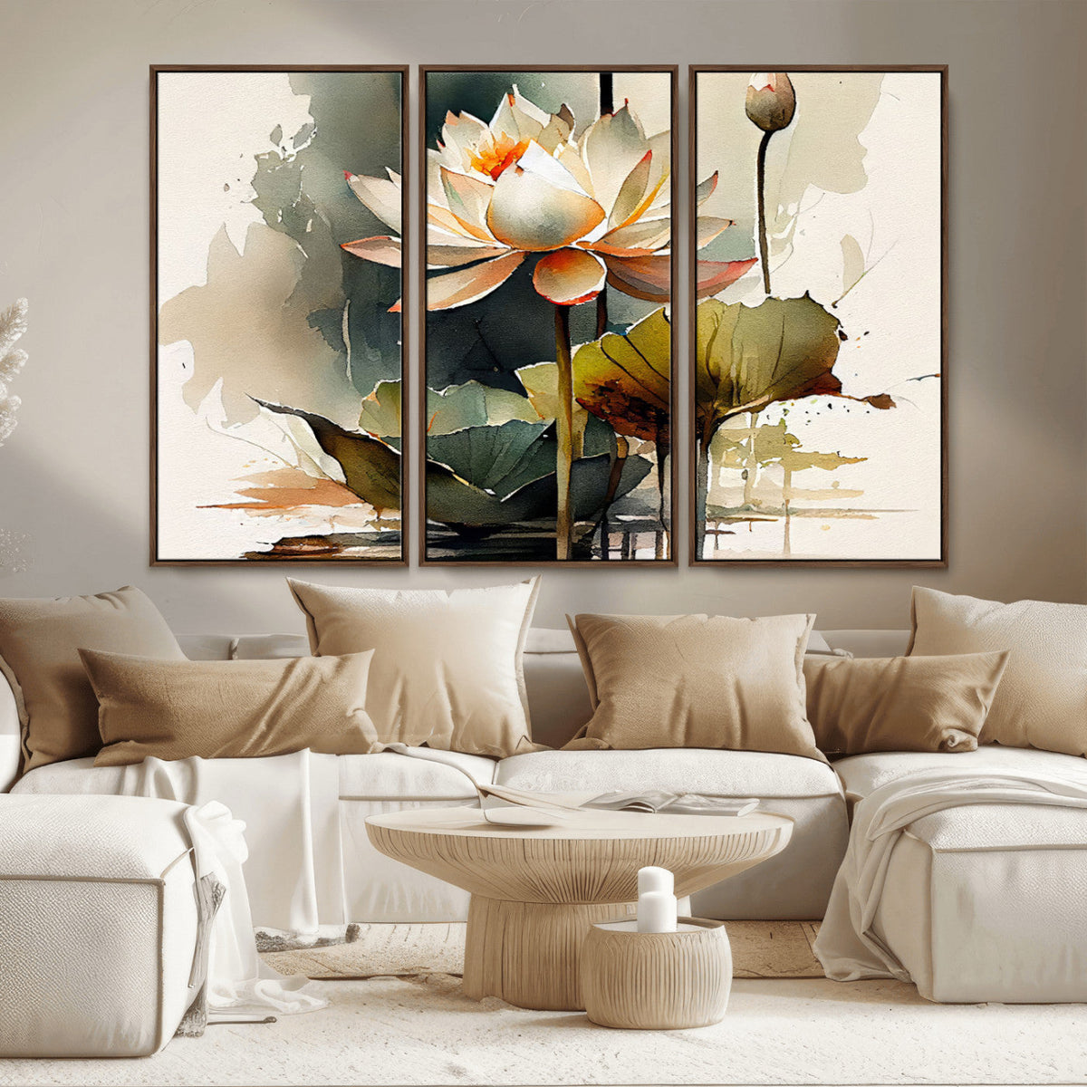 Lotus Flower Watercolor Canvas Print – A Symbol of Serenity