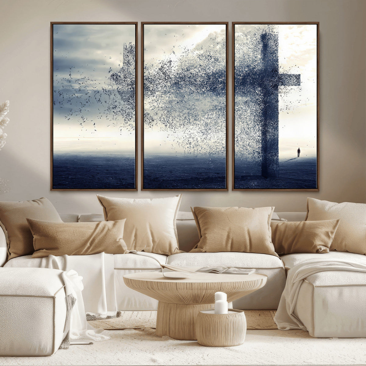 Jesus and the Fading Cross Wall Art Print – Symbol of Faith,