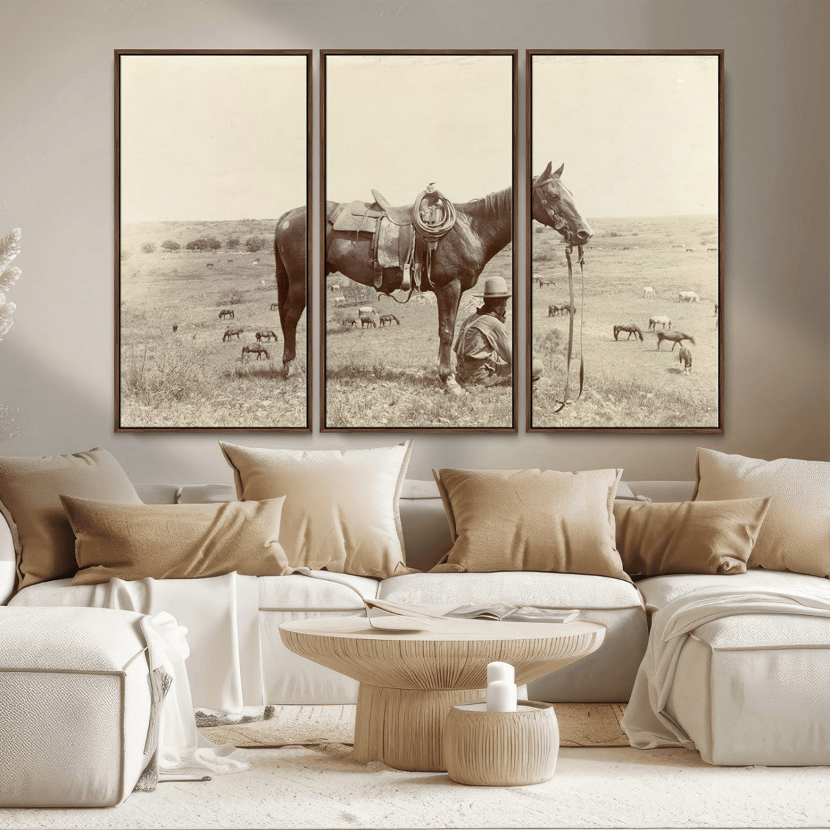 Cowboy Wall Art - Western Horse Canvas Print - Vintage