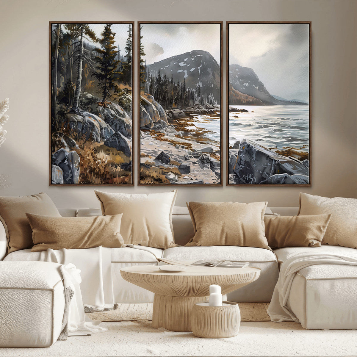 Serene Coastal View of Acadia National Park - Stunning