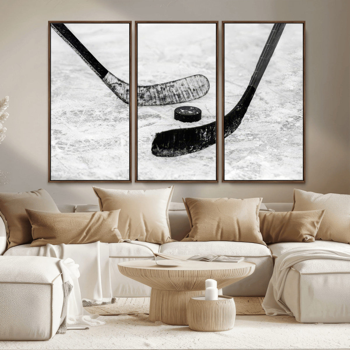 Winter Ice Hockey Sport Canvas Wall Art Print - Hockey Wall