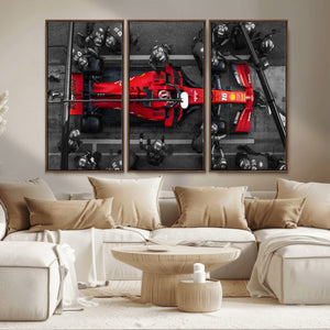 Ferrari Pit Stop Canvas Wall Art – Precision and Speed