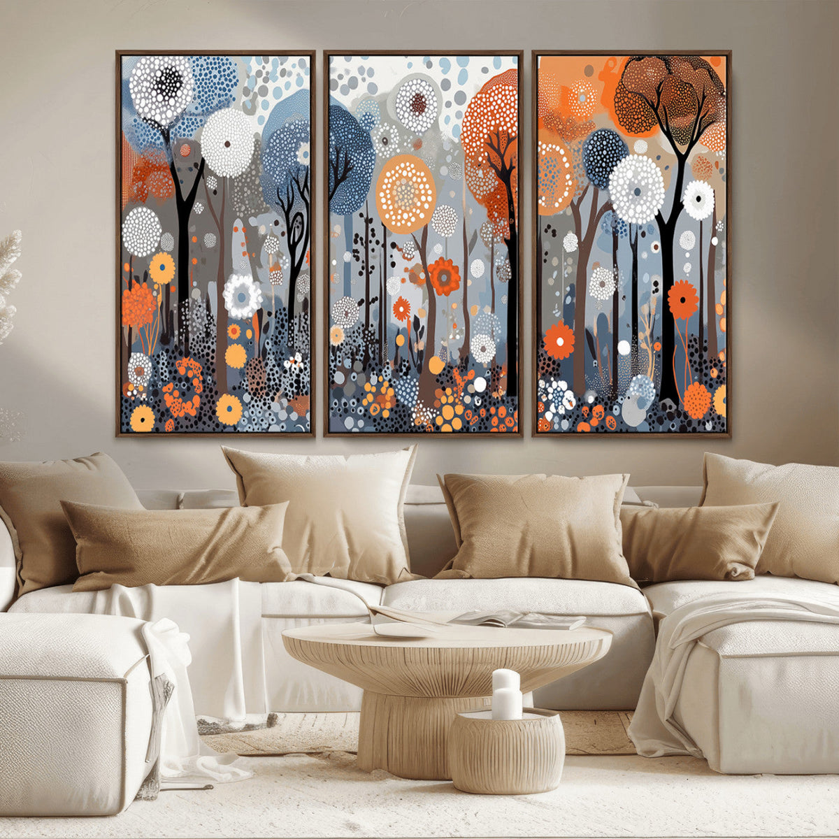 Abstract Winter Landscape Canvas Wall Art Print - Large