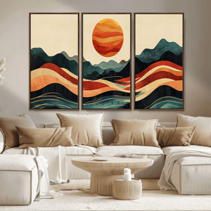 Mountain Triptych Wall Art Canvas Print – Western Nature