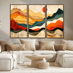 Mid Century Wall Art Print  - Abstract Woodland Print -
