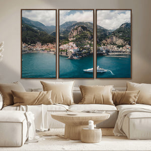 Amalfi Coast Wall Art – Framed Italian Seaside Canvas