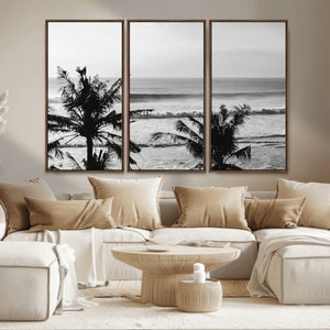 Tropical Coastline Wall Art Canvas Print – Framed Palm Trees