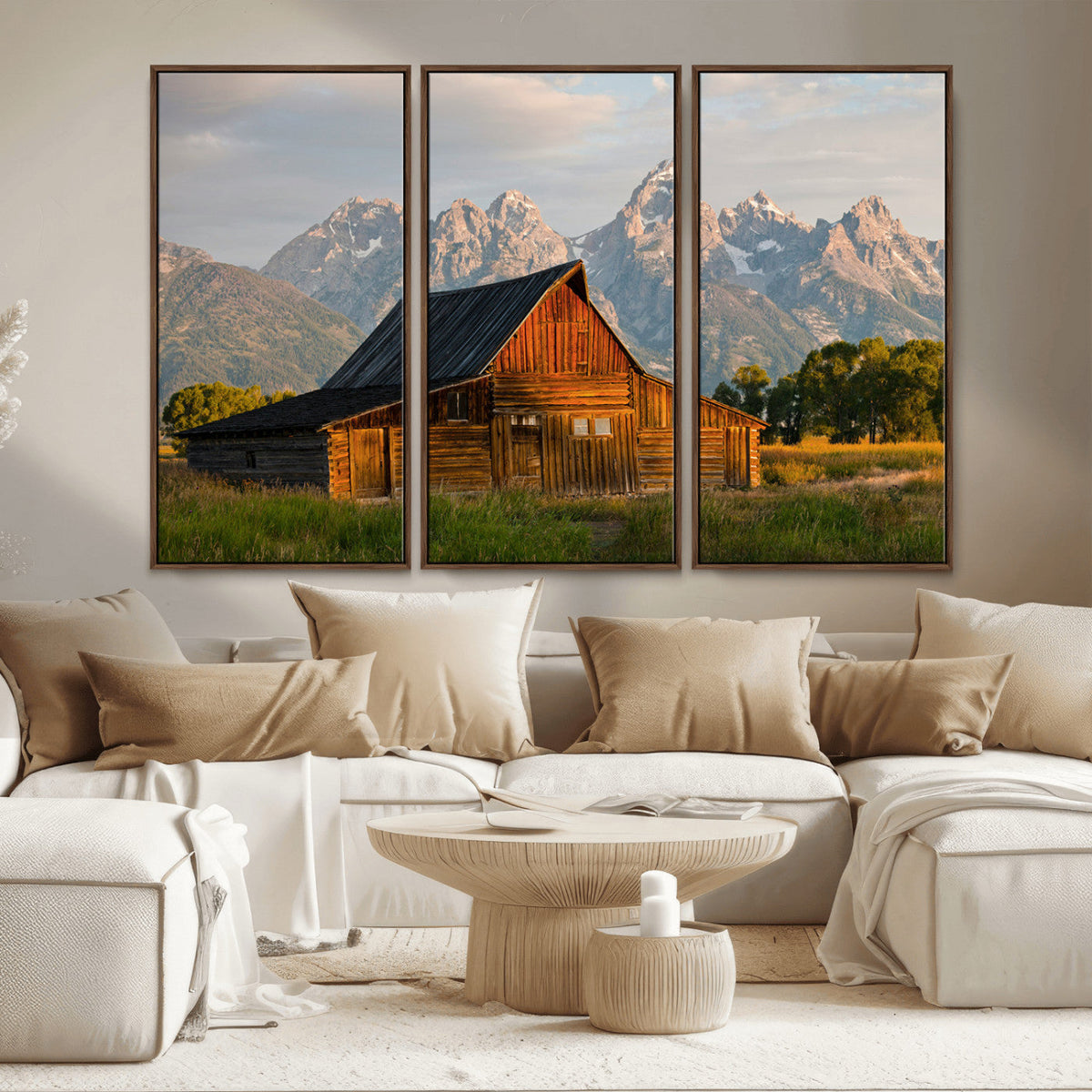 Rustic Barn Wall Art Canvas Print – Framed Grand Teton Park