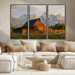 Rustic Barn Wall Art Canvas Print – Framed Grand Teton Park