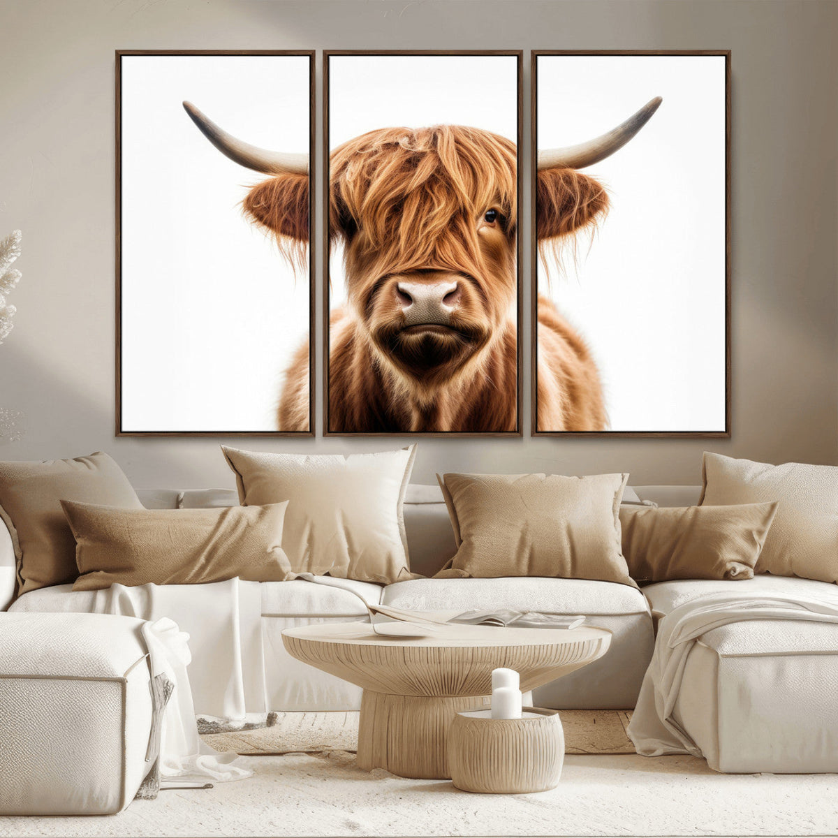 Scottish Highland Cow Canvas Print, Framed Highland Cow