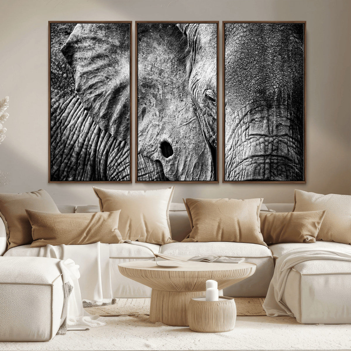 Wild Old Elephant Wall Art Canvas Print