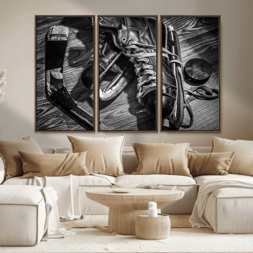 Old Pair of Mens Skates Wall Art Canvas, Men Skates Wall Art
