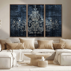 Dark Chandelier Wall Art Canvas Print