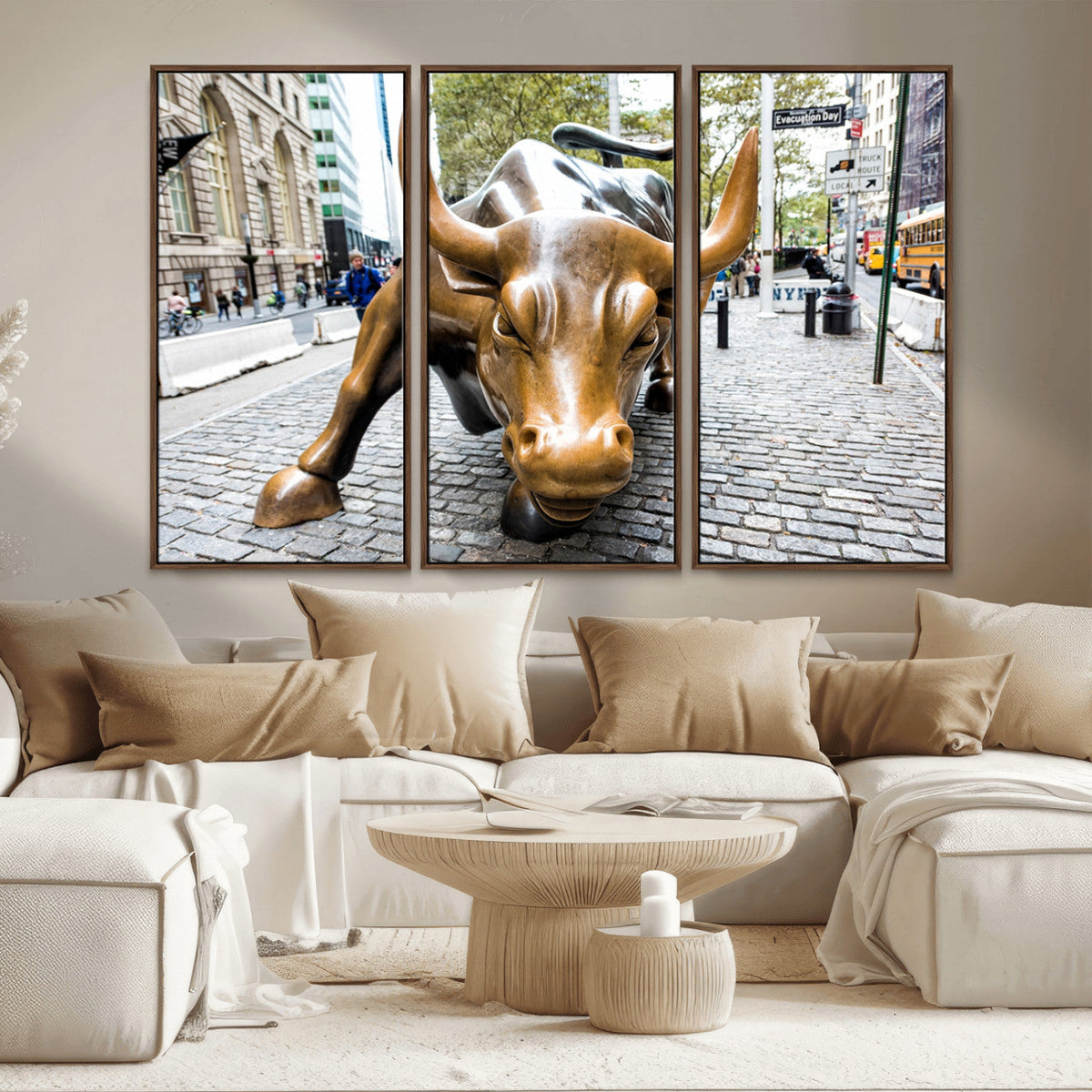Charging Bull Wall Art Canvas Print