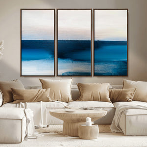 Dark Blue Abstract Wall Art Canvas Print