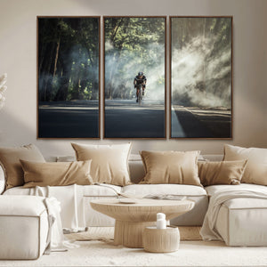 Cycling Road Bike in the Morning, Cycling Road Bike Canvas