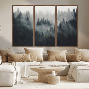 Nature Wall Decor - Serene Triptych Nature Print – Woodland