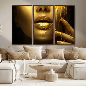 Gold and Women Wall Art Canvas Print