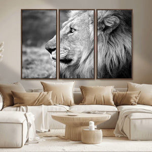 African Lion Wall Art Canvas Print – Majestic Wildlife