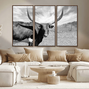 Cattle Wall Art Longhorn Cow Canvas Print