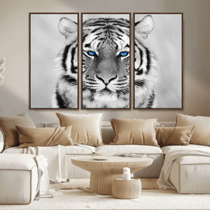 Black and White Tiger Wall Art Animal Canvas Print