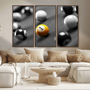 Wall Art Pool Table and Balls Canvas Print