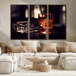 Whiskey and Cigar Canvas – Luxurious Wall Art for Home or