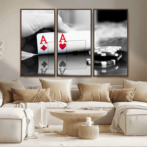 Aces Poker Art Poker Game Wall Art Canvas Print