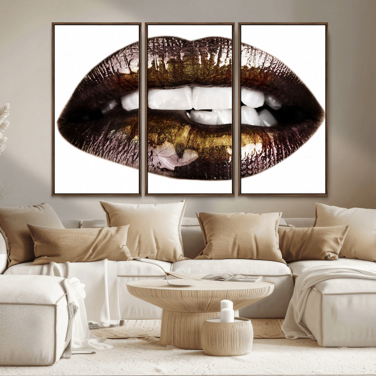 Close Up Lips Wall Art Canvas Print