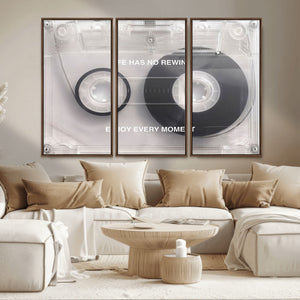 Vintage Cassette Tape Canvas Wall Art - Inspirational 'Life