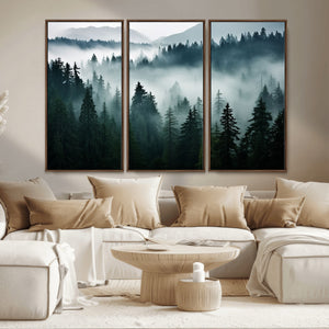 Captivating Misty Forest Wall Art Canvas, Premium Canvas