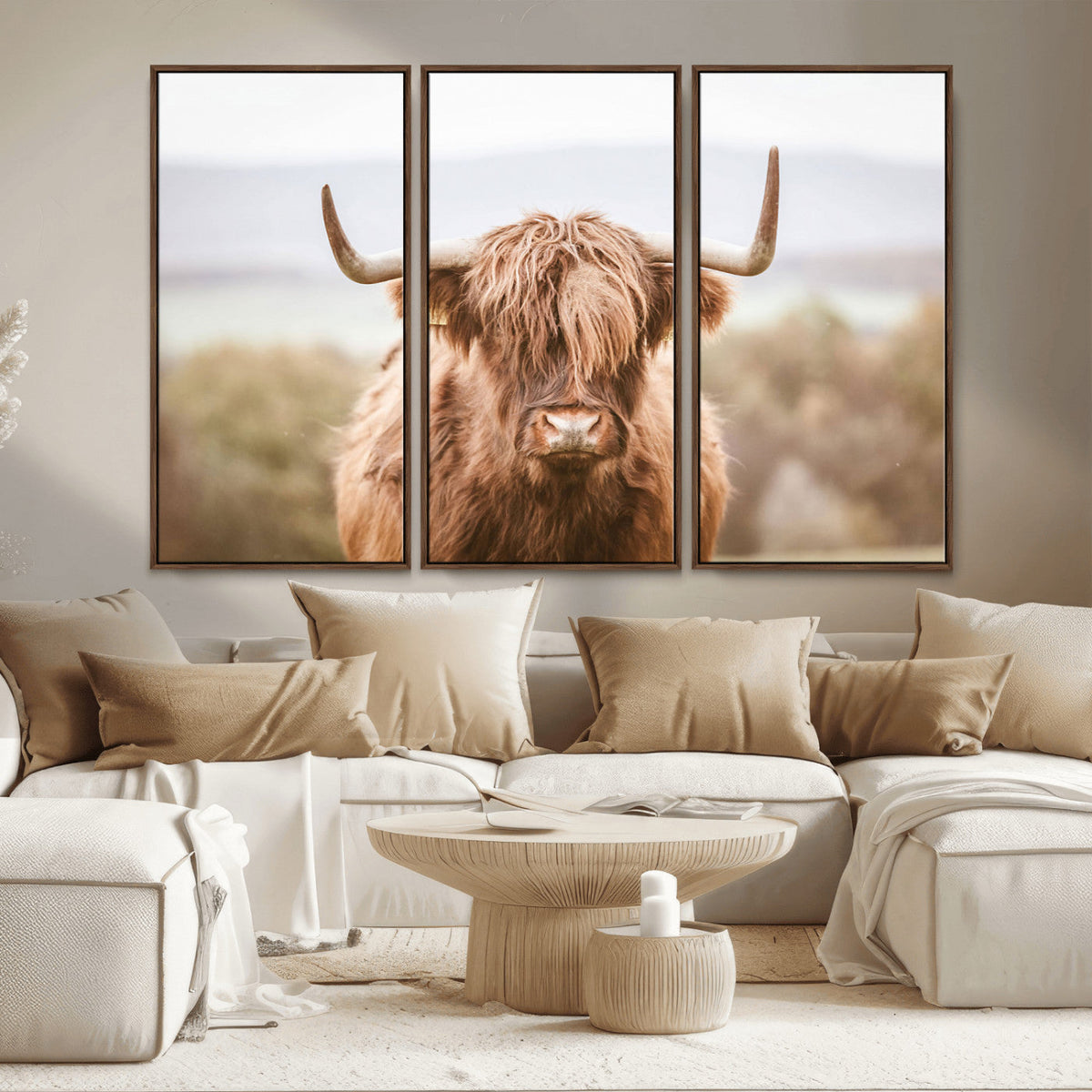 Scottish Serene Highland Cow Canvas Wall Art – Serene