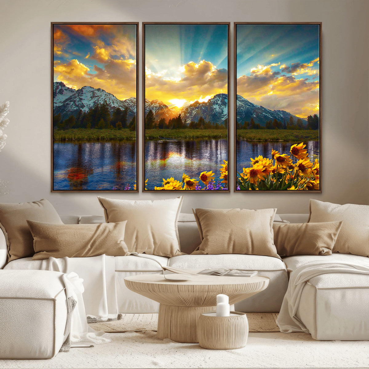 Grand Teton Park Sunrise Wall Art – Vibrant Landscape Canvas