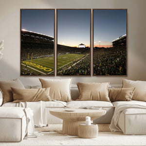 Oregon Ducks Football Team Print - Eugene Autzen Stadium