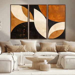 Geometric Abstract Wall Art Canvas Print, Mid Century Modern