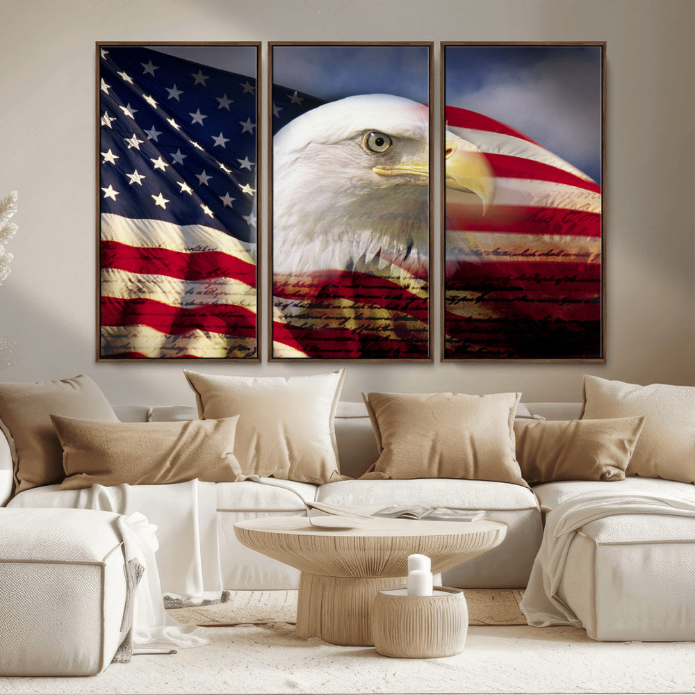 American Flag Eagle Symbol Wall Art, American Flag Eagle