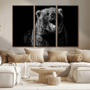 Bear Canvas Print | Wildlife Wall Art for Cabin Decor |