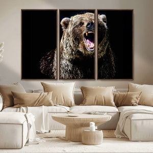 Grizzly Bear Canvas Print | Wildlife Wall Art for Cabin