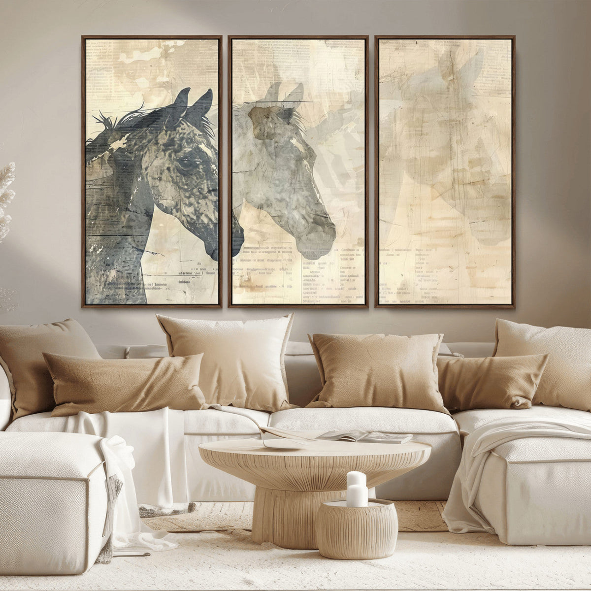 Abstract Horse Canvas Print | Modern Farmhouse Wall Art |